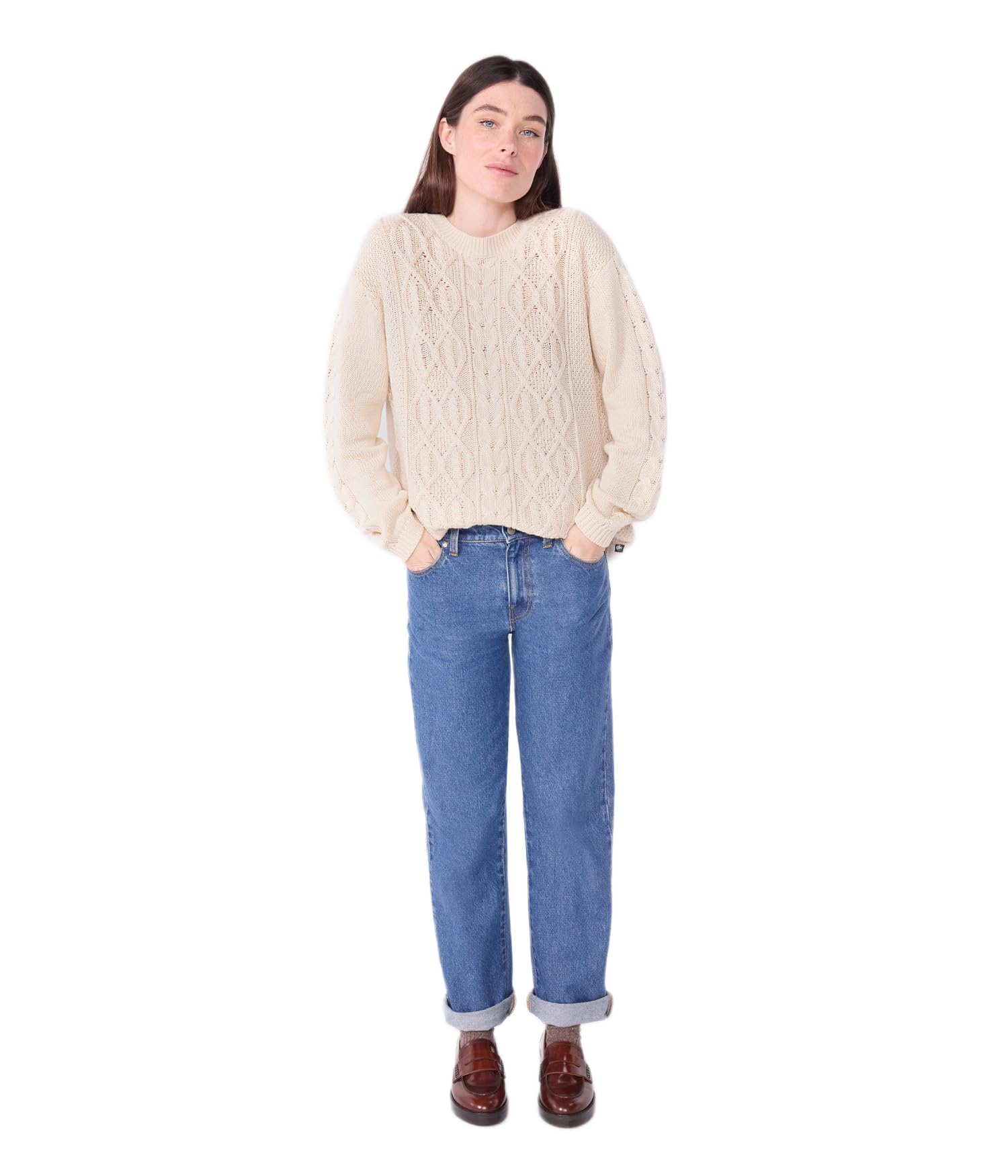 Petit Bateau Women's Plain Twisted Wool and Cotton Sweater, Avalanche, S