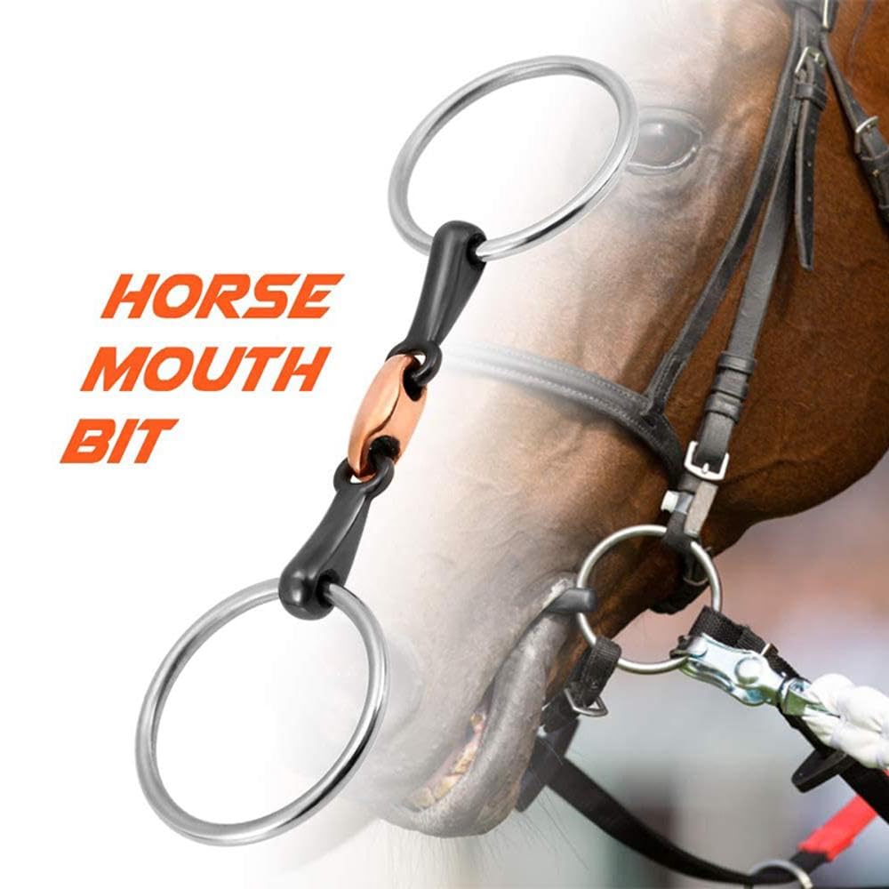 TopHomer Pferd Trensengebiss, 125mm Edelstahl Pferd Mund Gebiss Kupfer Mund Tack Trensengebiss für Stunden Training Rennen