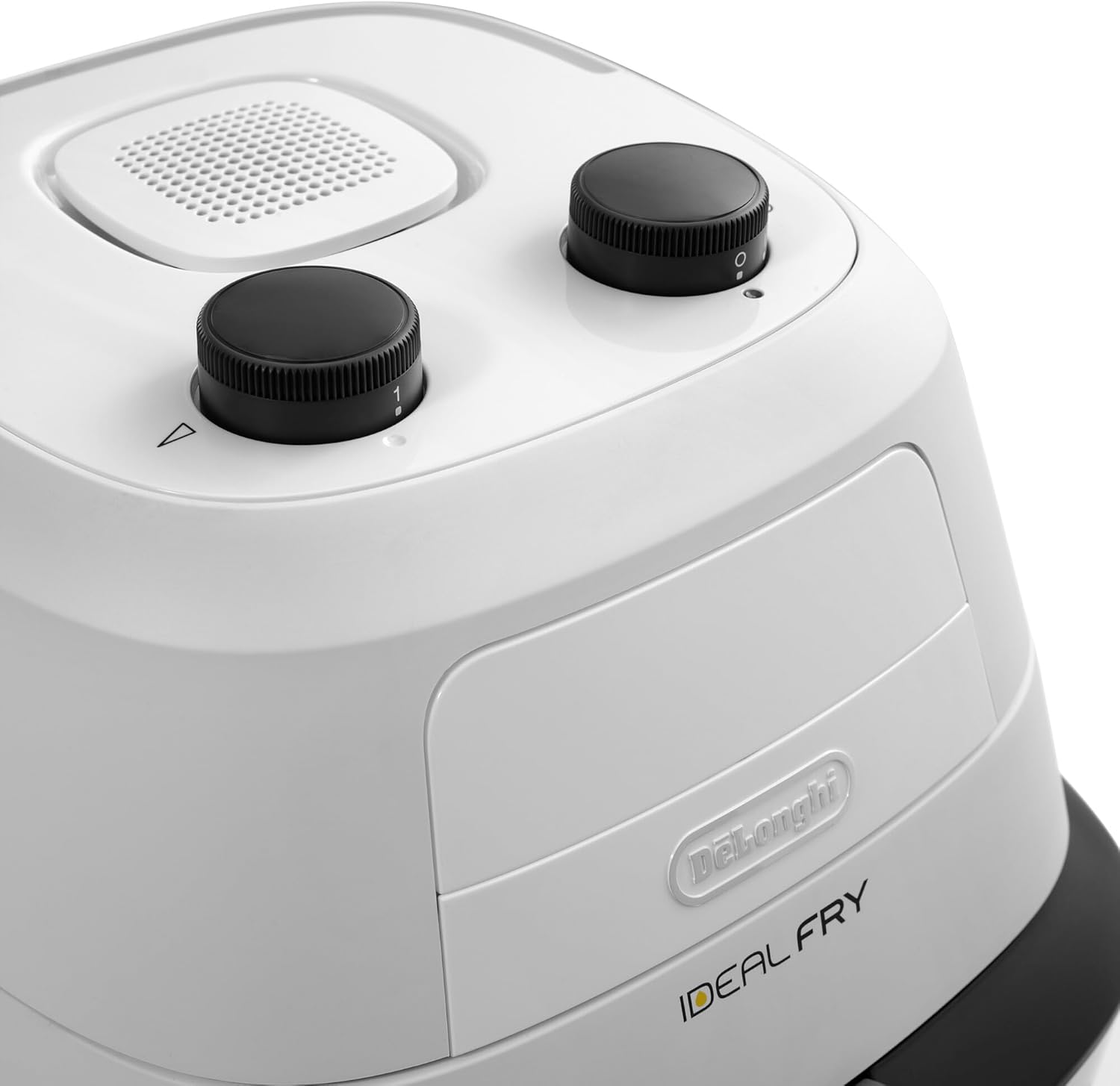 DeLonghi FH2101.W IDEALFRY Friggitrice ad Aria Calda, Capacità 1Kg, Frittura Leggera e Sana, Pannello di Controllo Manuale, Vasca Removibile da 3,9L, Pratico Coperchio e Timer Regolabile, Bianco