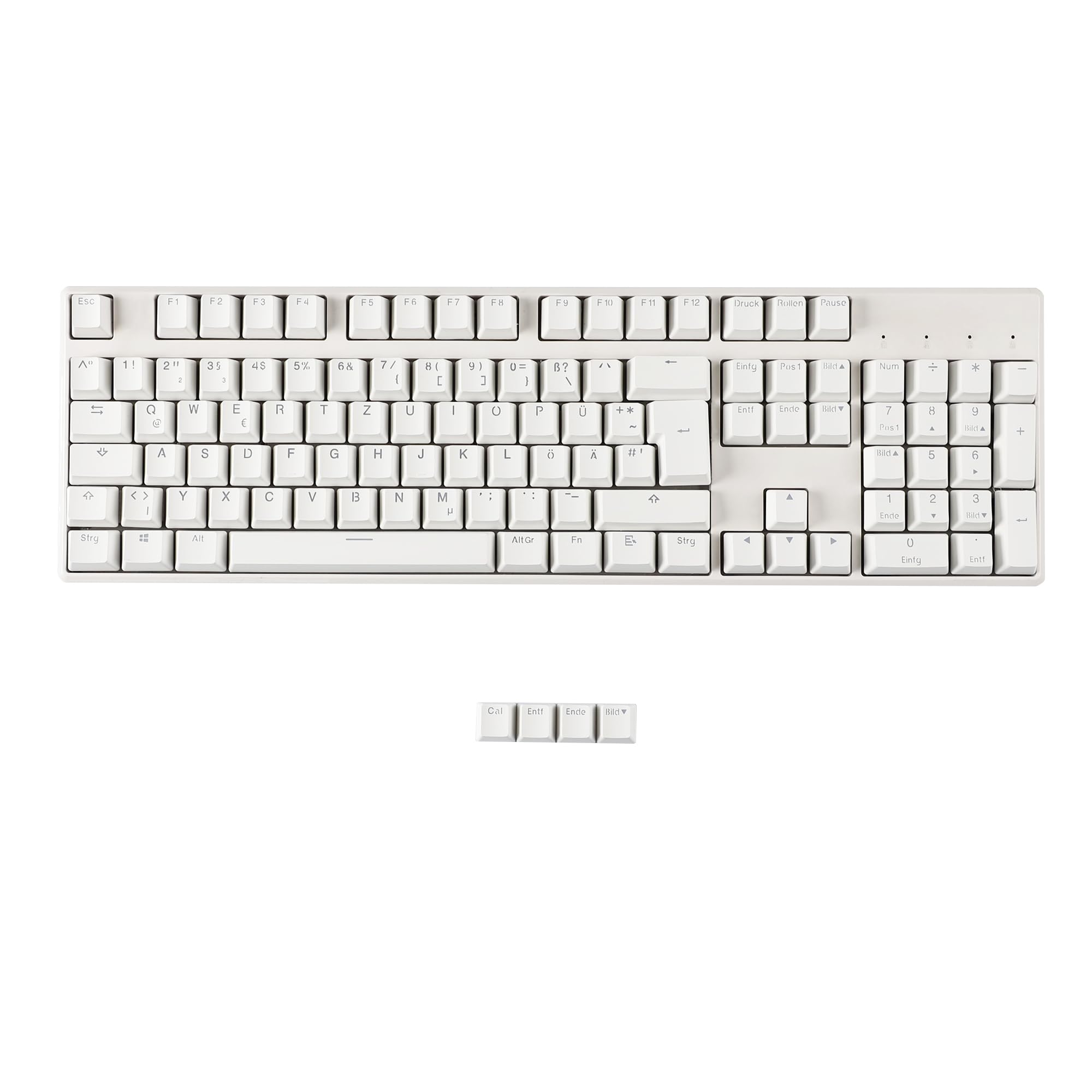 Set 105 Tastierini PBT Doppio Colpo Bianco/Grigio - Profilo OEM Per Cherry MX