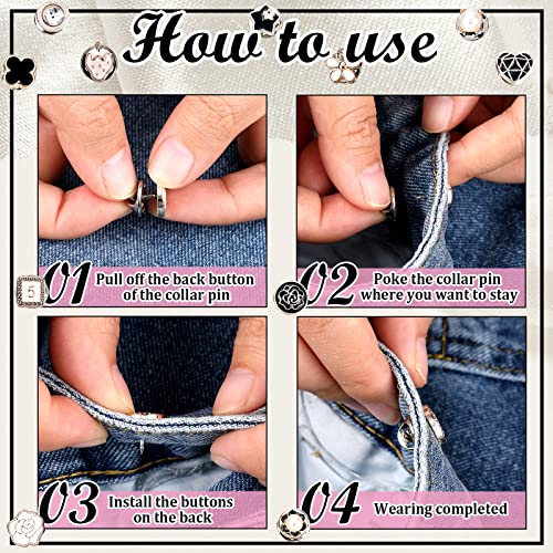 80 Sets Brooch Pin Assorted Instant Buttons Jean Buttons Pins Mini Enamel Pins Shirt Brooch Buttons Small Safety Lapel Pins For Women Clothes Jeans Coat Dress Sweater Hat Bags Decoration, 0.39 Inch #TOP5