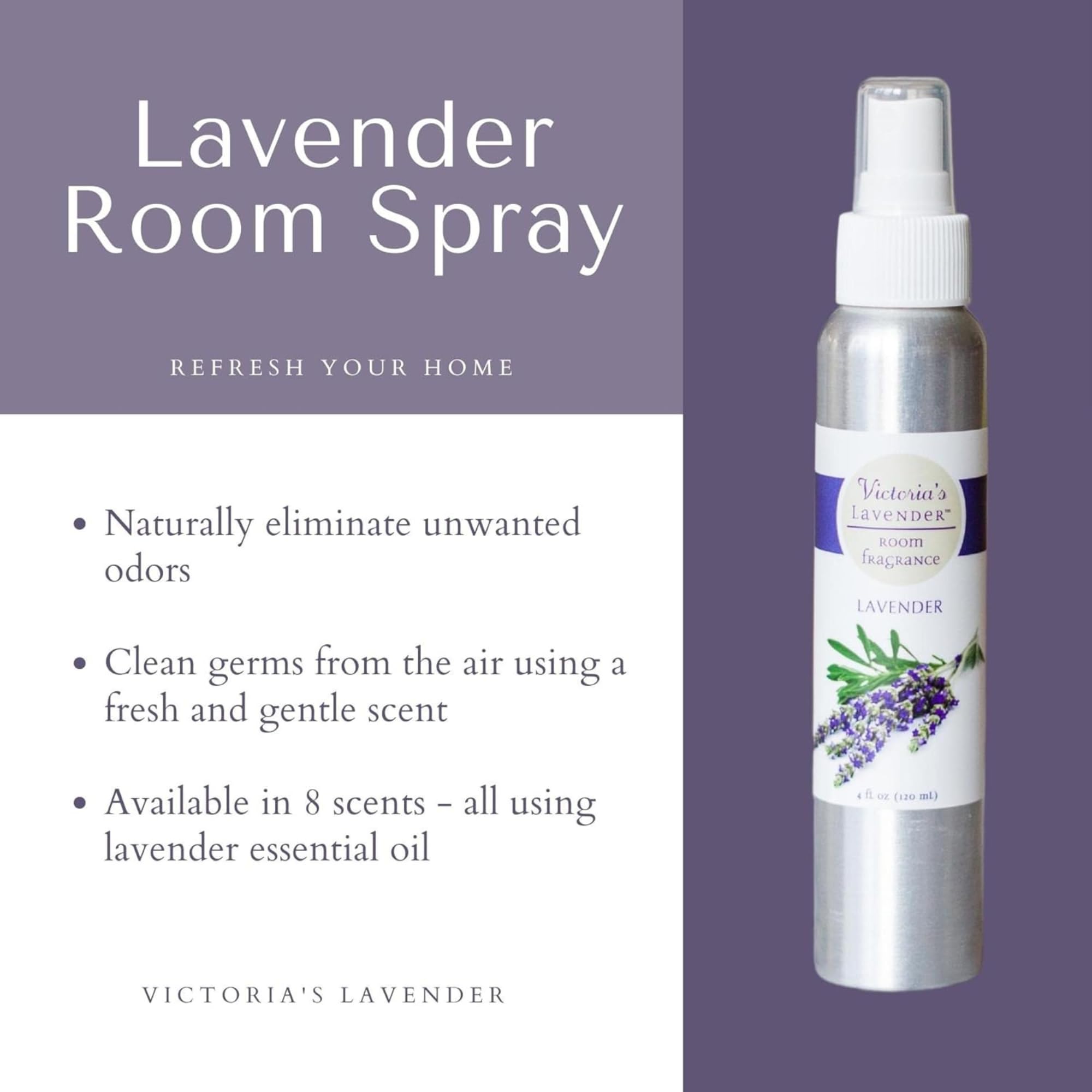 Victoria's Lavender Room Fragrance Spray - Lavender Scent 4 Pack, 4 oz view 2