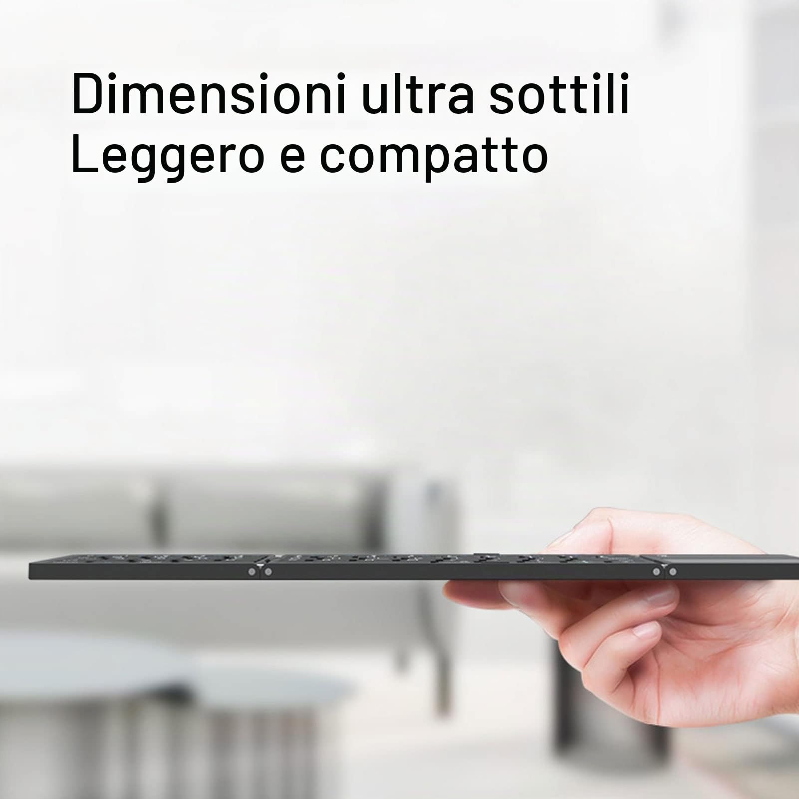 Bewinner Tastiera Bluetooth Pieghevole, Tastiera Wireless Portatile Pieghevole con Touchpad, Tastiera Wireless BT Ricaricabile Tramite USB per Tablet Smartphone Android Windows