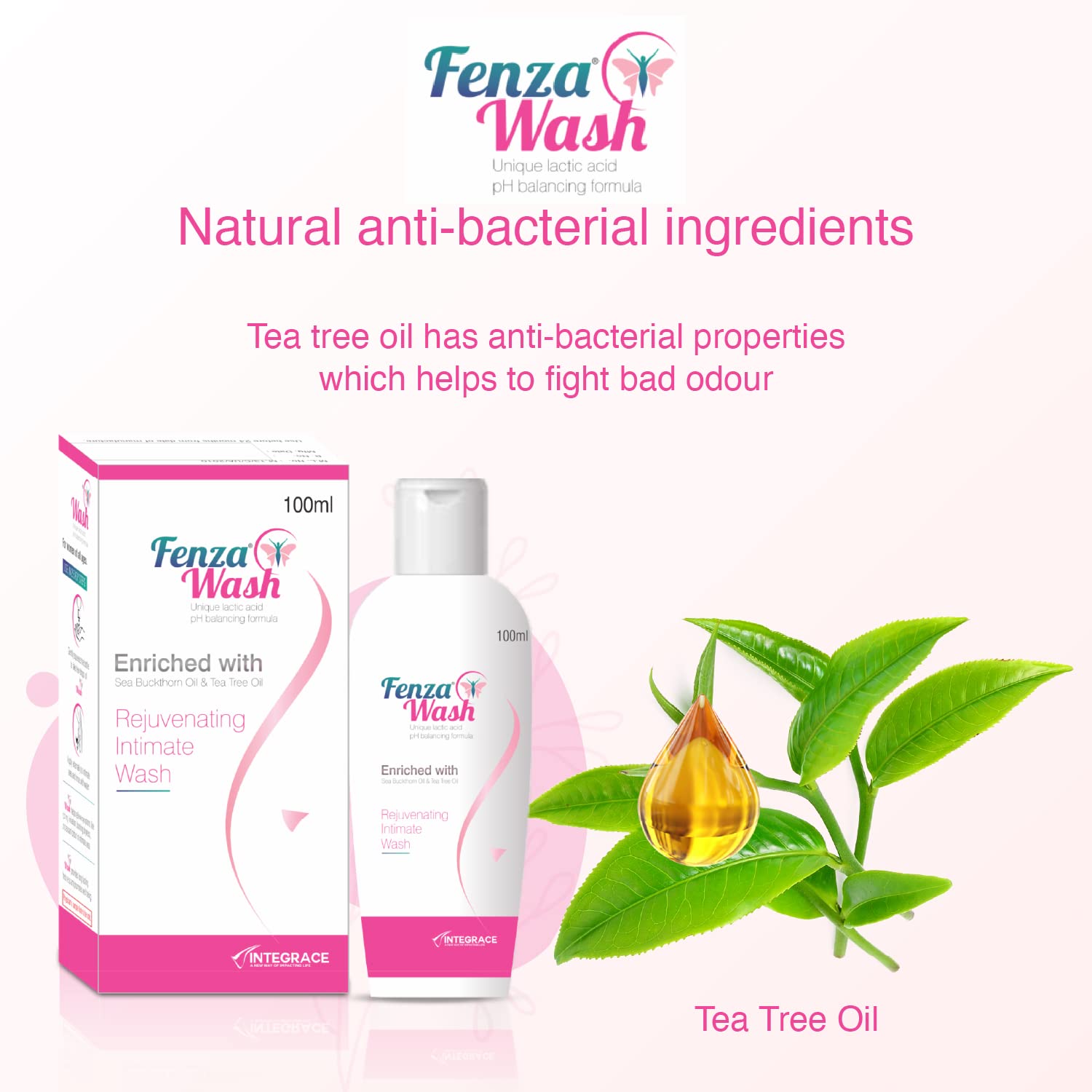 Fenza Wash Expert Intimate Hygiene Wash, 100 - ml (Pack of 2), Enriched with Tea Tree Oil & Sea Buckthorn Oil, Anti-Bacterial Properties prevents Infections,Itching,Irritation & Dryness. 3