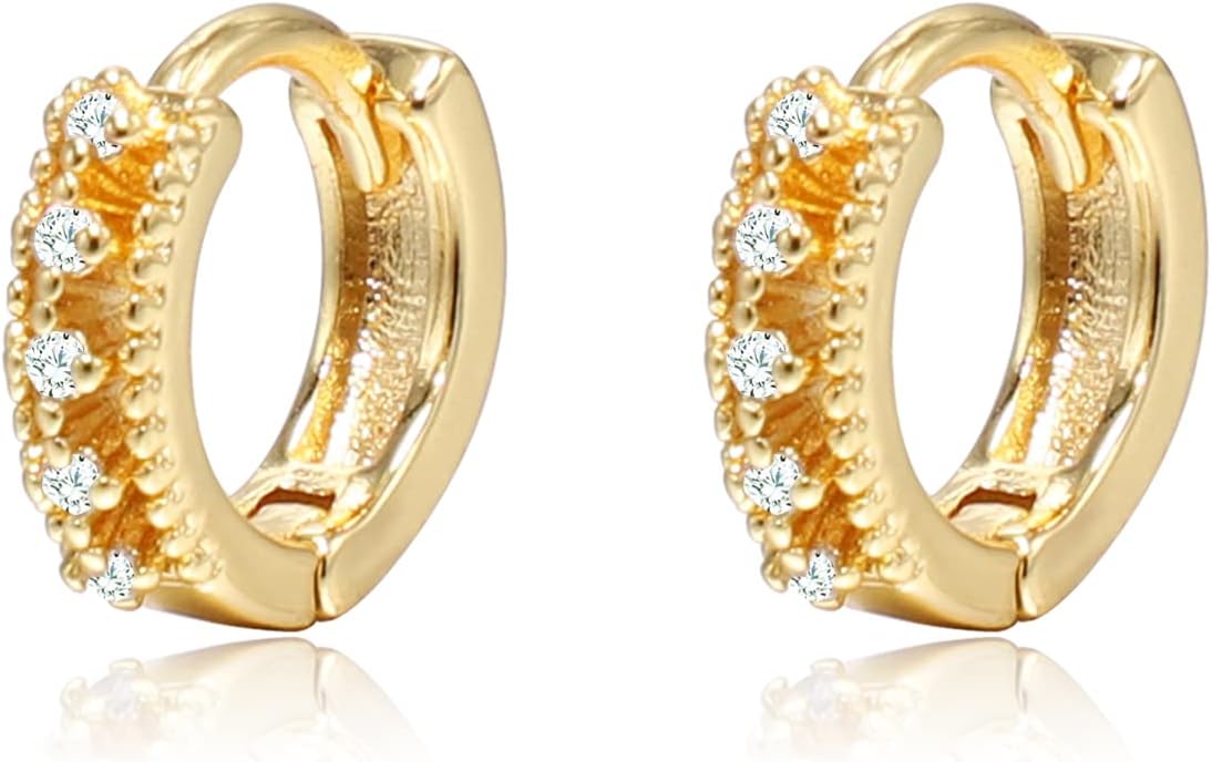 JXX18K Gold Plated Huggie Earrings | Small Hoop Earrings |Gold Earrings for Women