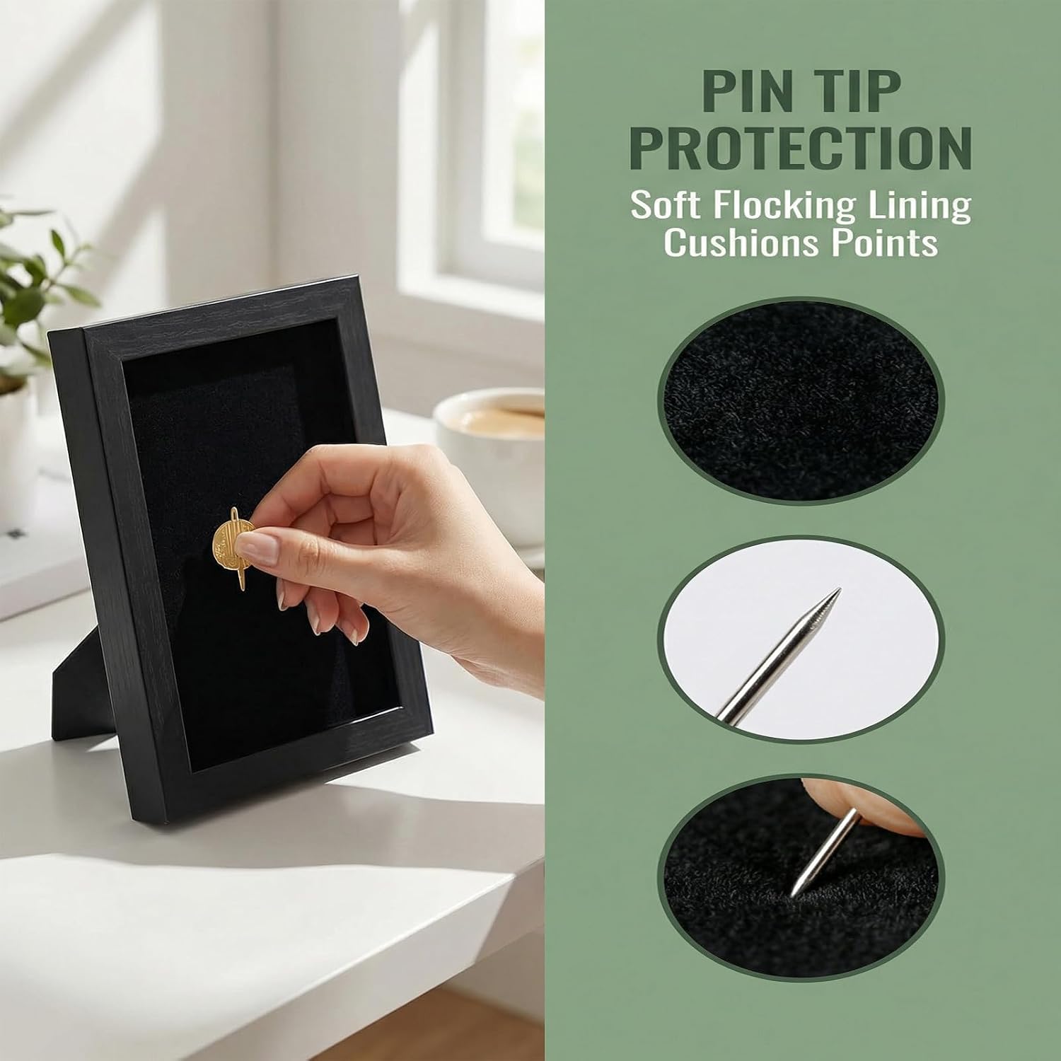 Pin Display Case, Enamel Pin Collection Display with Top Open