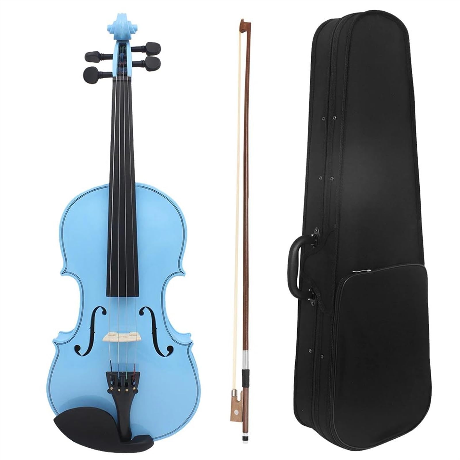 Violine 4/4 Bunte Violine Massivholz Violine Set Mit Fall Zubehör(Light Blue)