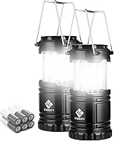 Etekcity Collapsible LED Camping Lanterns, 2 Pack 154 Lumens Water Resistant, Battery Powered Emergency Lights for Camping Hiking Power Outages