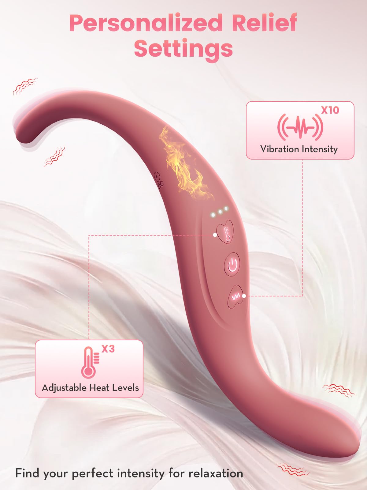 Massaggiatore personale da donna, strumento di cura privata per le donne con 10 vibrazioni e 3 riscaldamento, rosa vibrante può rilassare i muscoli del pavimento pelvico e risvegliare la vitalità del