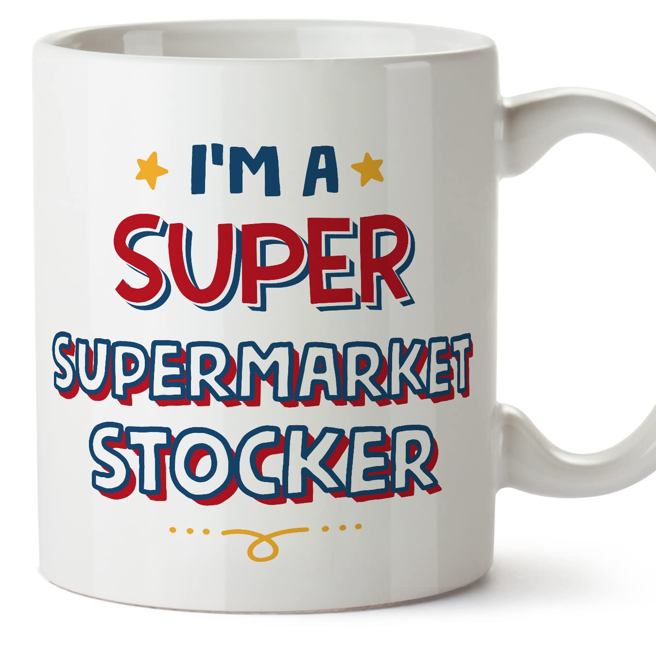 MUGFFINS Supermarket Stocker Mug - in English - I'm Super - Funny Gift for Colleagues - Ceramic 11oz Mug โ image 1