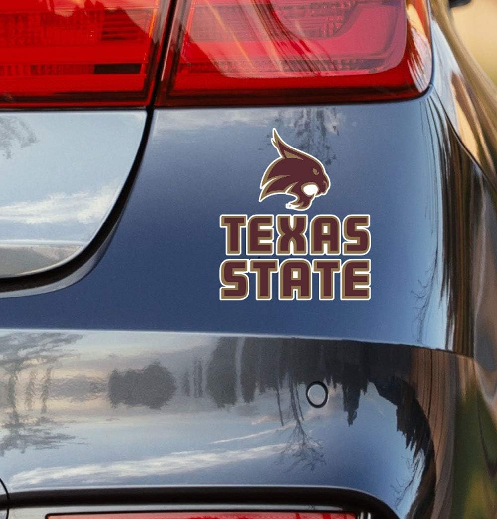 Nudge Nudge Printing Texas State Stickers, Bobcats Decal TXST Stacked Logo Weatherproof Officially Licensed NCAA Vinyl for Cars, Bumpers, Laptops, Water Bottles (Texas State University Stacked Logo)