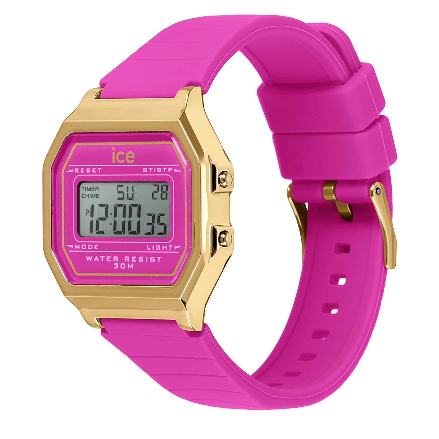 Ice-Watch - ICE digit retro Barbie pink - Różowy zegarek damski z paskiem z tworzywa sztucznego - 022527 (Mały)