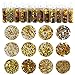 Produktbild YOFASEN 12 Flaschen Glitzer Set - Buntes Körper-Glitter-Haar- und Nagelkunst Glitter Puder Pailletten Kosmetisches Tattoo Set Kunsthandwerk, Deko-Sand ideal zum Basteln für Kinder, Gold