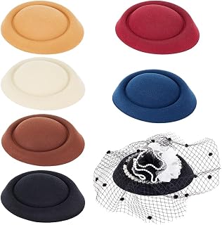 AHANDMAKER 6 Colors Fascinator Hats for Women Teardrop Fascinator Hat Base EVA Millinery Base Cocktail Tea Party Hats for Making Party Wedding