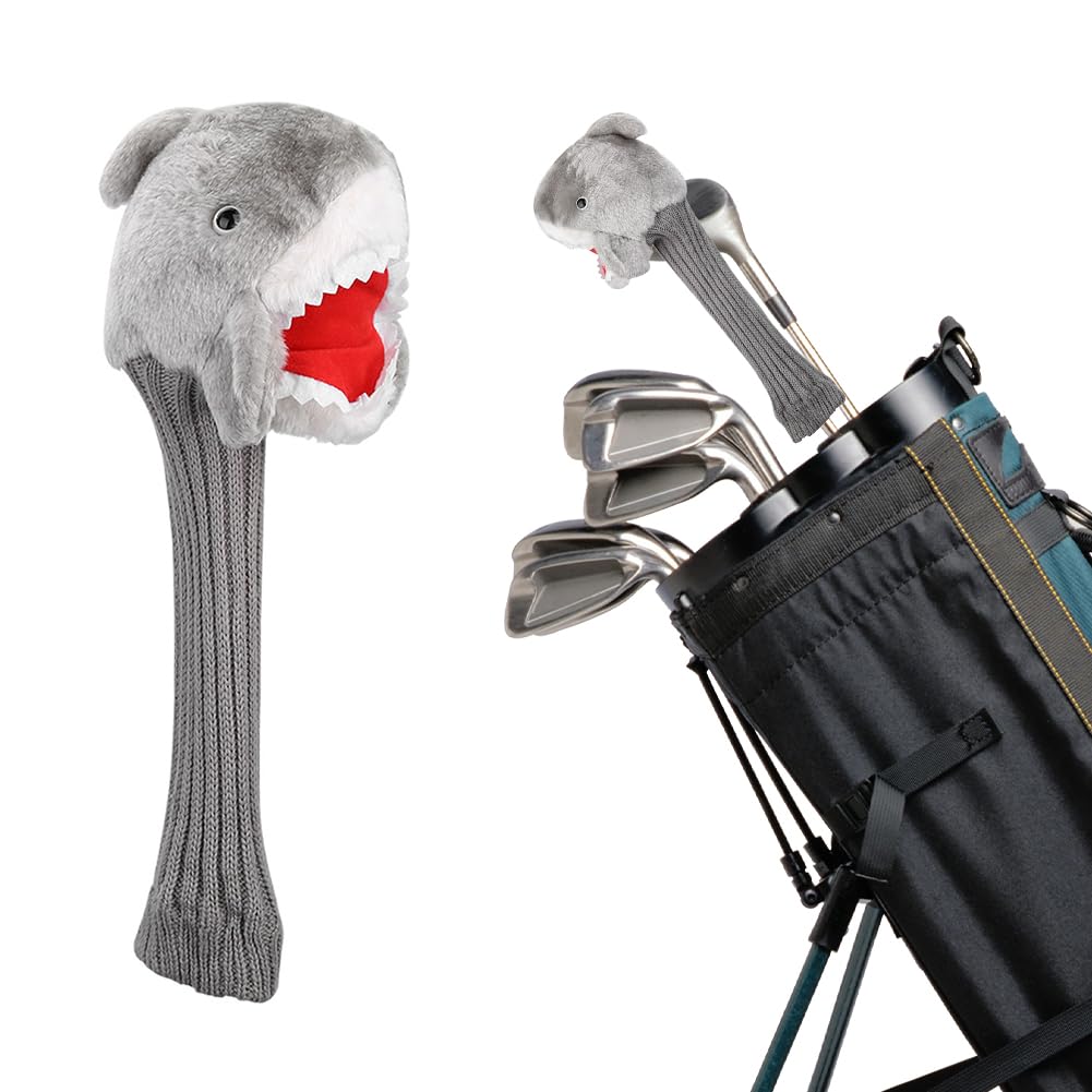 Golf Head Covers, Shark Head Driver Headcover Funny Animal Golfschläger Head Cover für alle Marken 3 und 5 Holz Driver