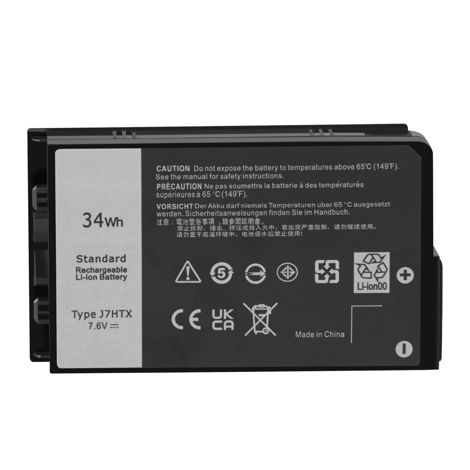 ARyee J7HTX Batería Compatible con DELL Latitude 7202 7212 Rugged Extreme Tablet Series, Repuesto para J7HTX 02JT7D 7XNTR FH8RW(7.6V 34Wh)