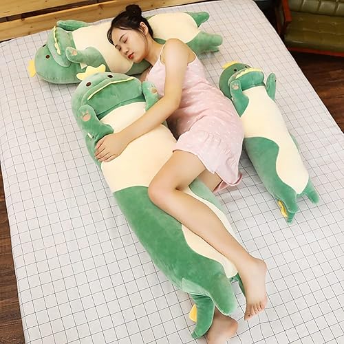 Miniatura 4 de Almohada de peluche para abrazar, lindo dinosaurio de peluche, cojín largo, almohada suave de peluche de animales de dibujos animados, almohada de