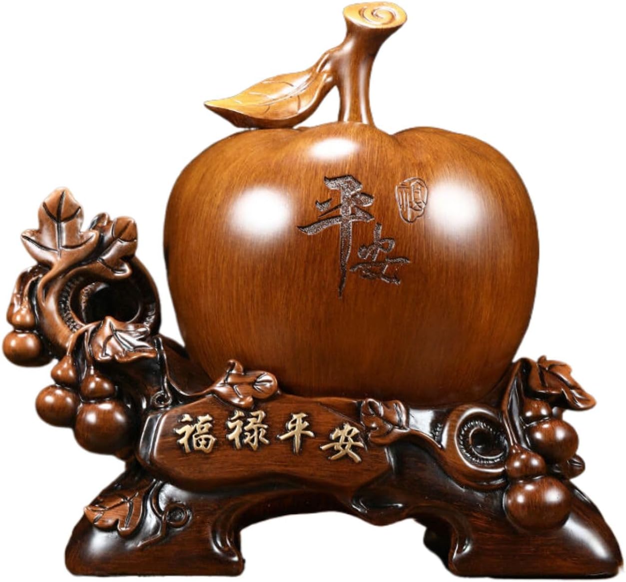 福禄平安苹安果摆件 Feng Shui Figurine Home Office Decor Chinese Gifts 中式招财客厅电视酒柜装饰品搬家乔迁新居礼品 8264
