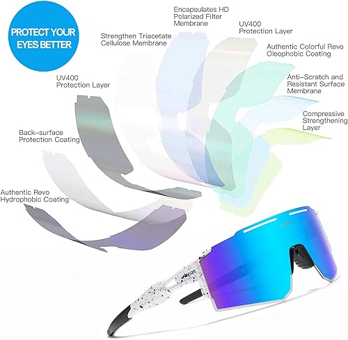 Miniatura 2 de IKTOD Gafas de sol deportivas para jóvenes, hombres y mujeres, gafas de sol de béisbol para niños, gafas de sol de ciclismo UV400 anti-ultravioleta