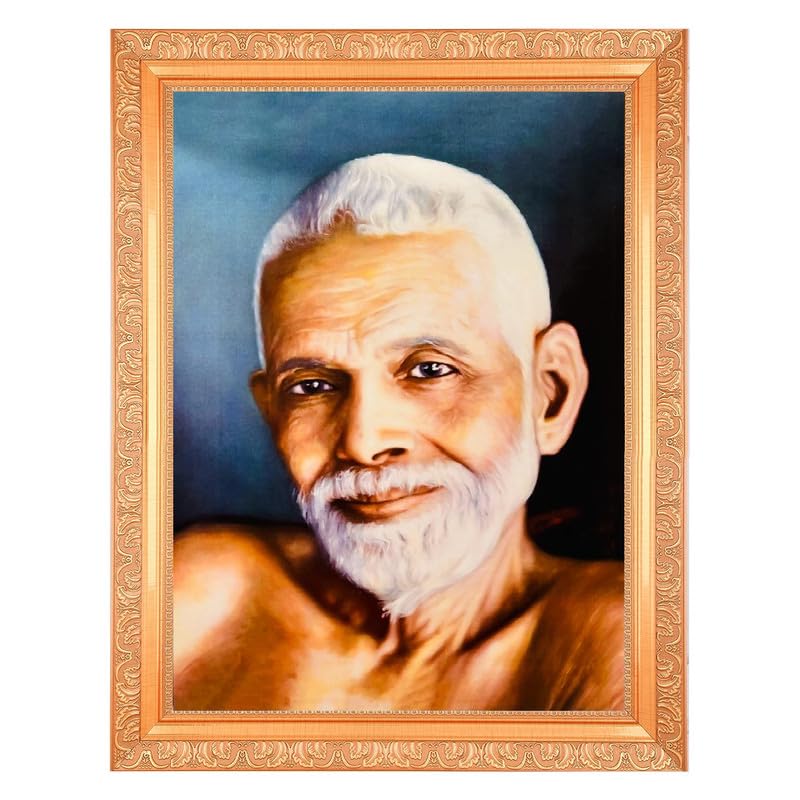 Photo Ramana Maharshi dans cadre doré pour votre coin de méditation et yoga zen