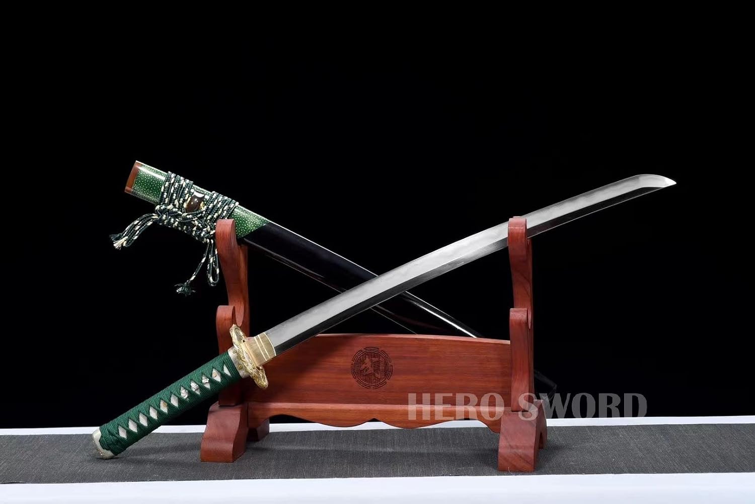 HERO SWORD-Clay Tempered Folded Steel Wakizashi Lotus Japanese Samurai Sword Kanahada Polishing Collection