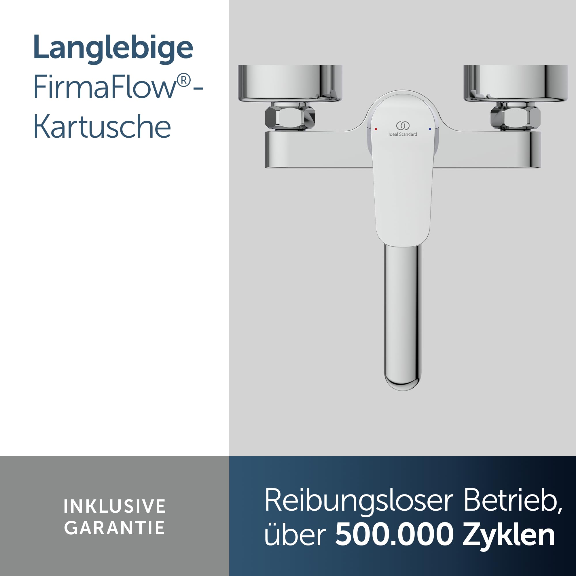 Ideal Standard – Ceraflex Wand-Küchenarmatur, Ausladung 200 mm, mit FirmaFlow Kartusche, Schwenkbereich 180°, Aufputz, verstellbare S-Anschlüsse, Chrom