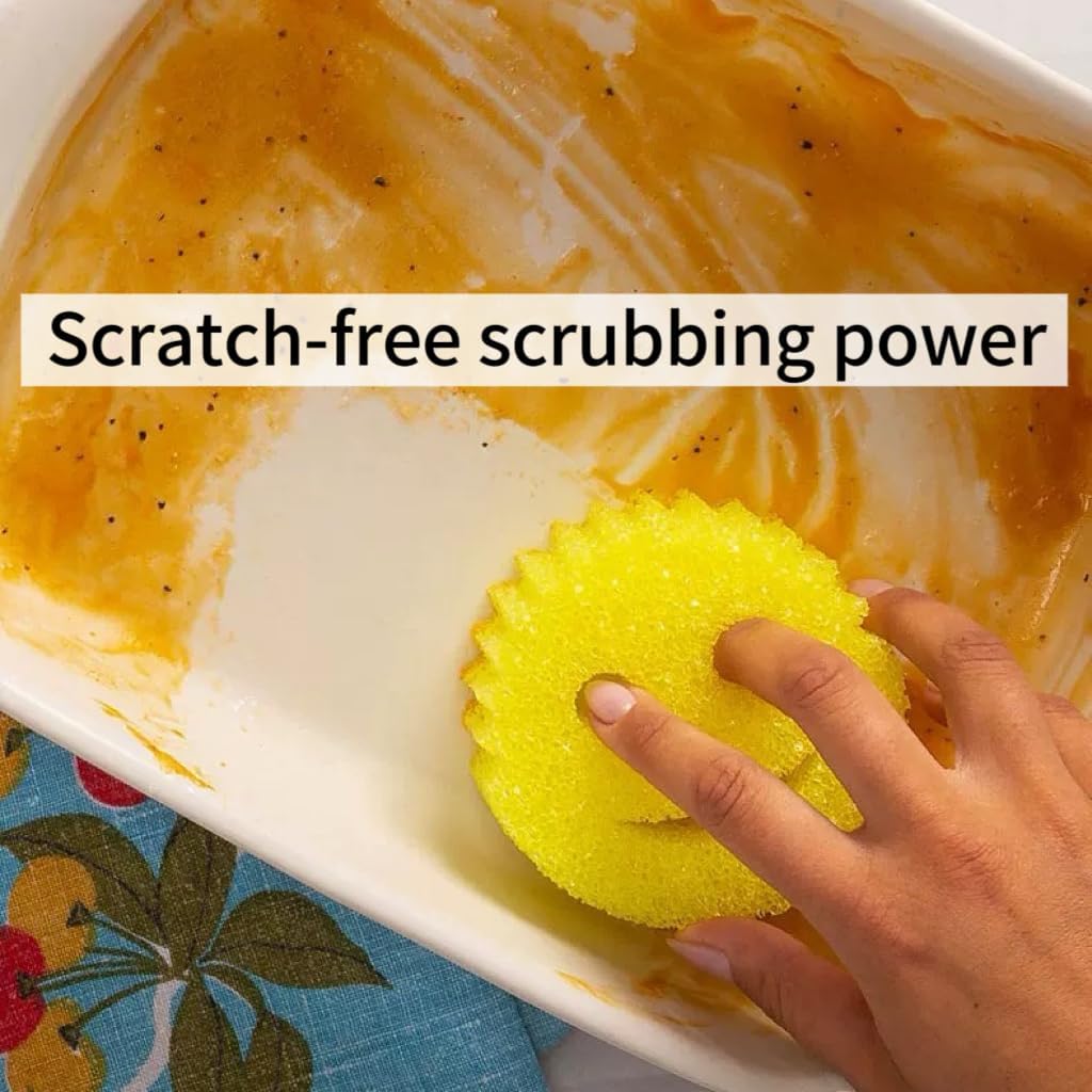 Sponges Set - Variety Colors - Scratch-Free Multipurpose Dish Sponge(15Pack)& 100% Cotton Waffle Weave Kitchen Dish Cloths(2Pack) for Kitchen, Bathroom, Sink,Stove,Shower