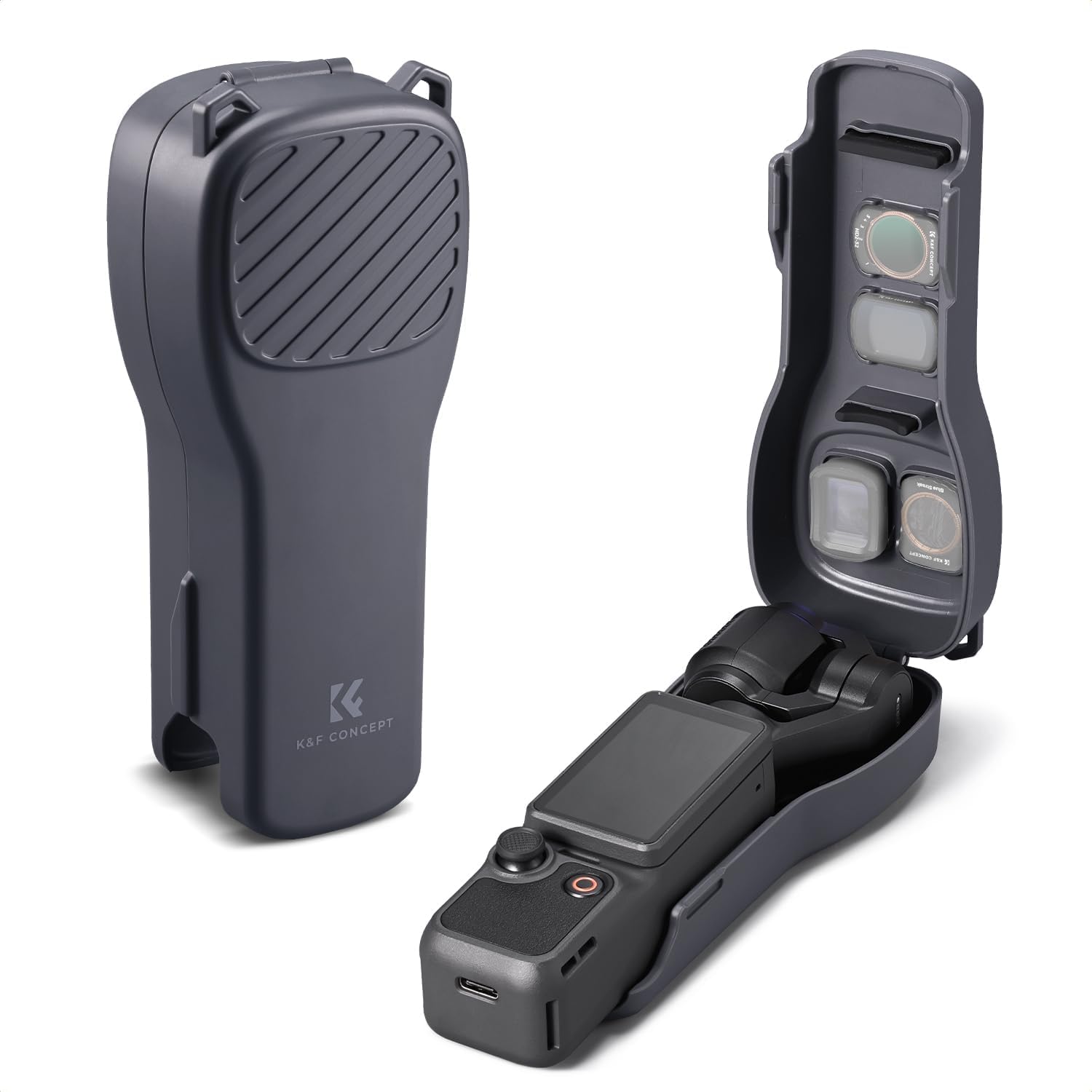 K&F CONCEPT PT61 Custodia Protettiva Compatibile con DJI Osmo Pocket 4/Pocket 3 con Spazio Filtri, Guscio Rigido con Interno Morbido, Design Esclusivo, Apertura Facile