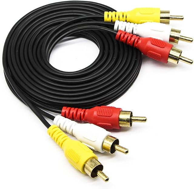 QiCheng&LYS Red Yellow White Cable RCA to RCA AV Camcorder Video Cable,Male to Male Stereo Audio AUX Cable for Smartphones MP3 Speakers Home Theater (3RCA TO 3RCA 3m)