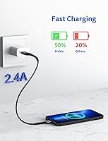 Vista 2 de Cable de carga corto para iPhone de 1 pie, paquete de 2 cables Lightning USB con certificación MFi de Apple, cable de carga para iPhone, cable