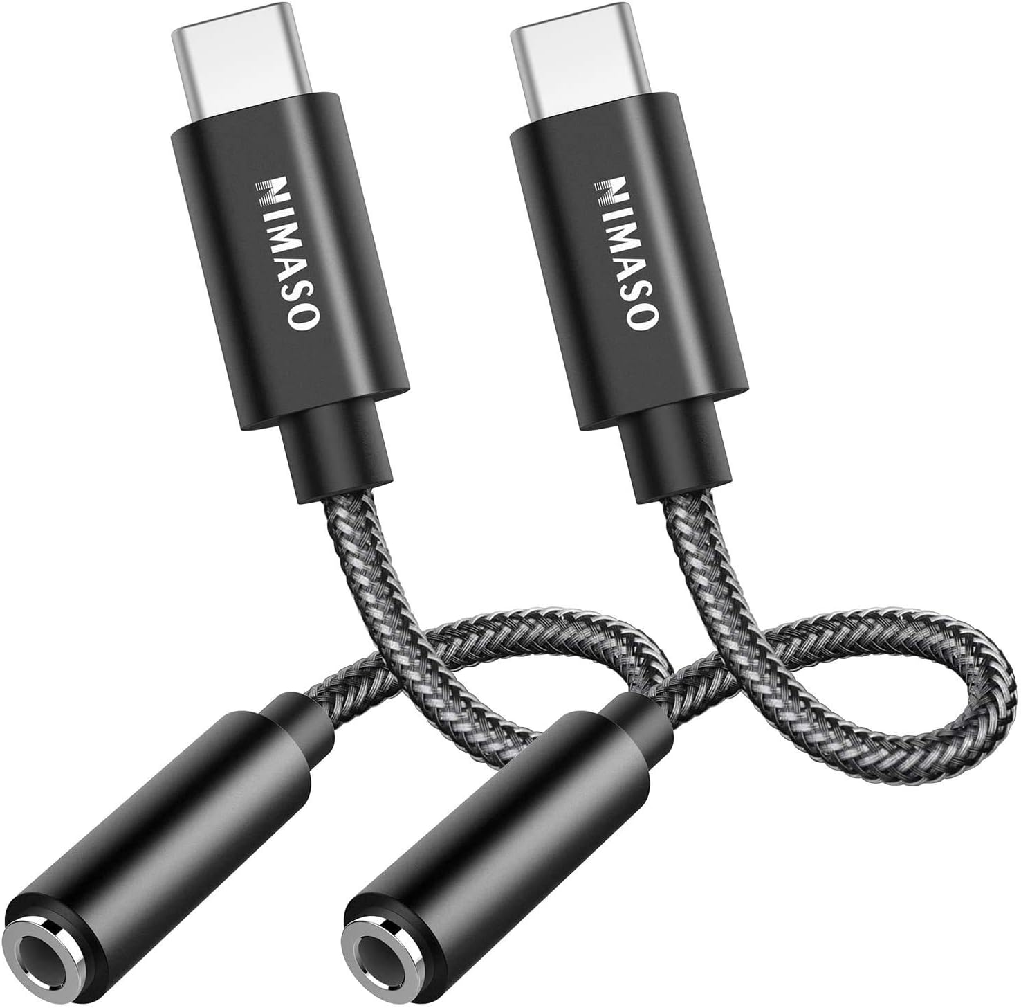 NIMASO USB C to 3.5mm Headphone Adapter[2 Pack], Headphone Jack Adapter Type C to 3.5mm Audio Cable Compatible with Samsung Galaxy S20