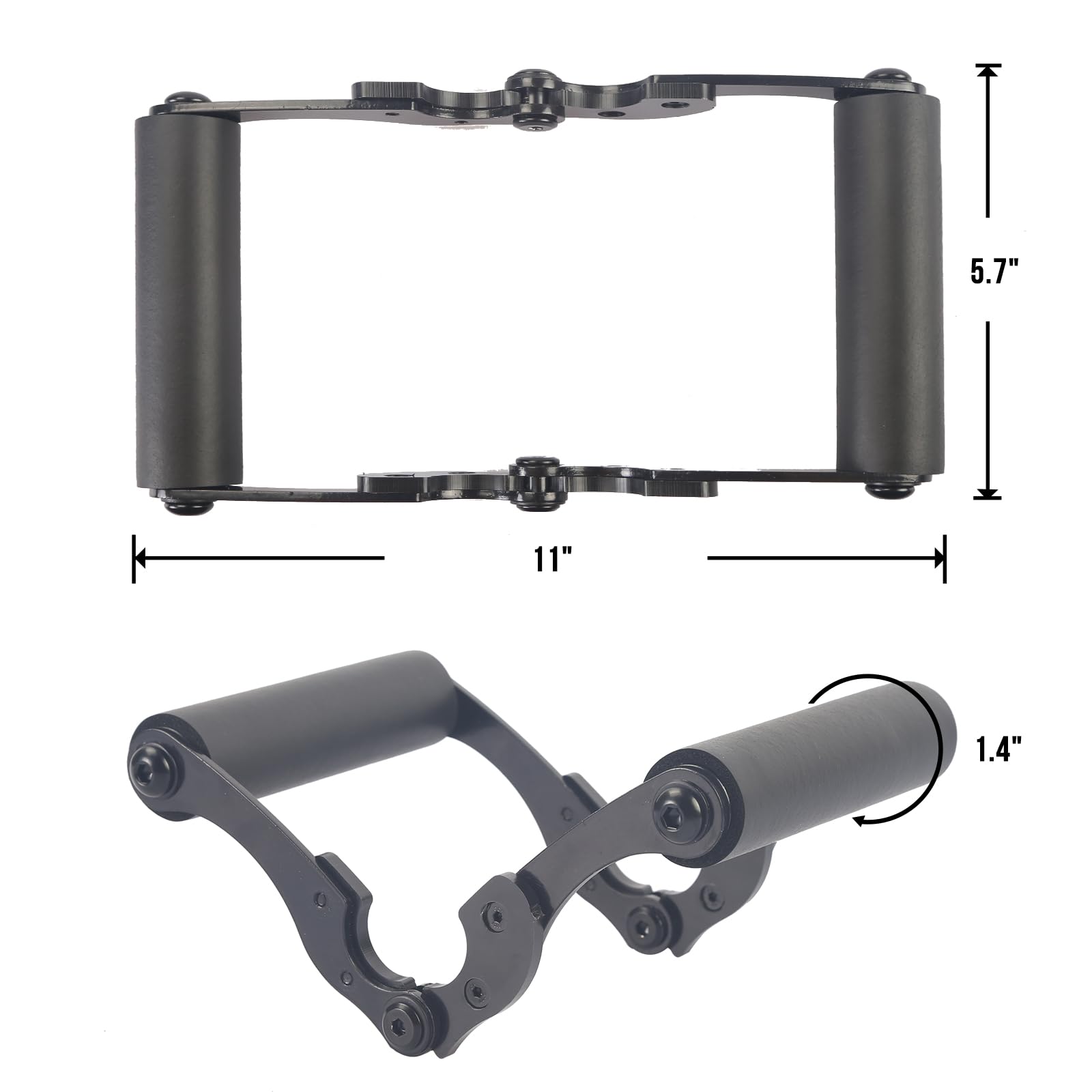 Accessorio per maniglia per miniera a V - bar per bilanciere, doppia maniglia a fila D per miniera solida con impugnatura in gomma antiscivolo