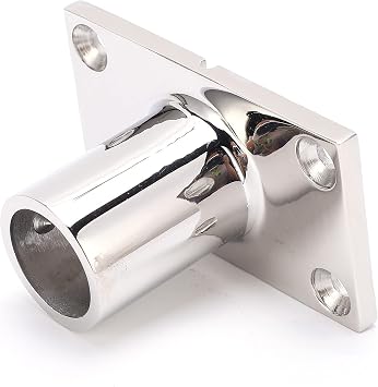 Marine Hardware Base, Boat Handrail Fittings Boat Stanchion Base Rectangular Polishing Boat Rectangular Base for Ship Yachts for Inflatable Boats 22mm