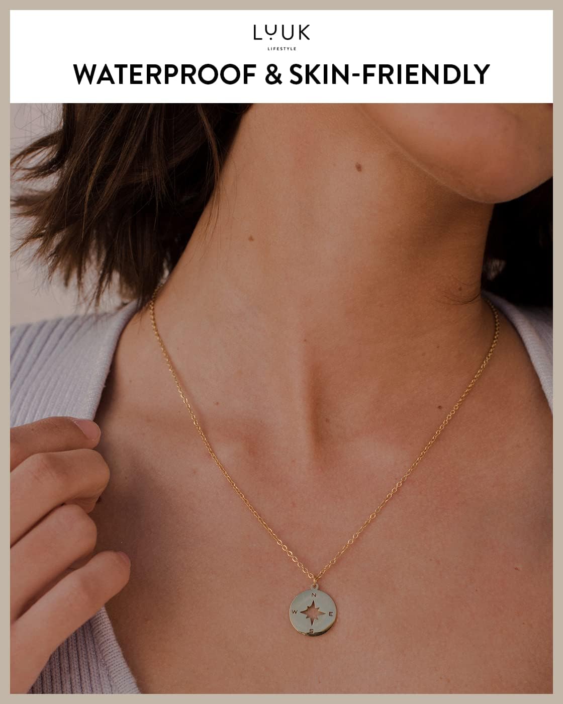 LUUK LIFESTYLE Stainless steel necklace with pendant and HAPPINESS card, 20” adjustable length, lucky charm, friendship chain, Valentine's Day gift, birthday, women's jewelry, silver, gold, rosegold