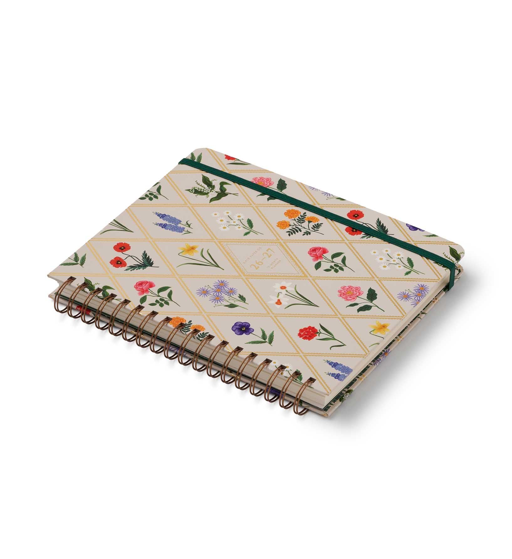RIFLE PAPER CO. Agenda accademica 2027 con copertina rigida a spirale, 17 mesi, da agosto 2026 a dicembre 2027, 25,4 cm di lunghezza x 21,6 cm di larghezza, pagine settimanali e mensili, citazioni