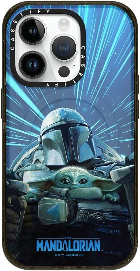 CASETiFY Impact iPhone 14 Pro Max Case [Mandalorian Co-Lab / 8.2ft Drop Protection/Compatible with Magsafe] - Beskar Ingot - Clear Black