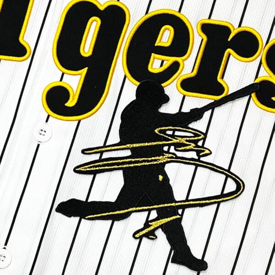 阪神タイガース森下翔太　刺繍とワッペンユニフォームL 阪神タイガース 森下翔太 刺繍ワッペン 5点セット 筆記体【黒