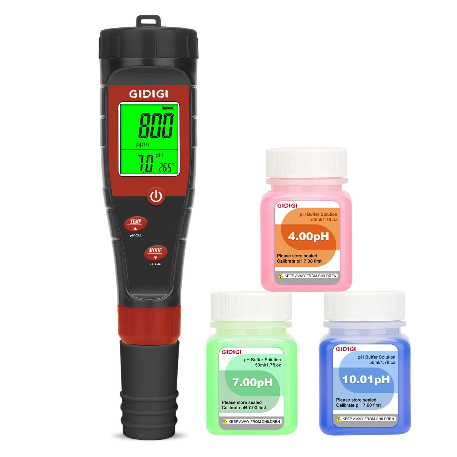 pH-mètre pour Eau hydroponique, testeur de pH numérique, testeur TDS, EC PPM pour nutriments végétaux, conductimètre 4 en 1, Stylo pH pour Eau Potable, Eau de Javel, Plantes d'intérieur