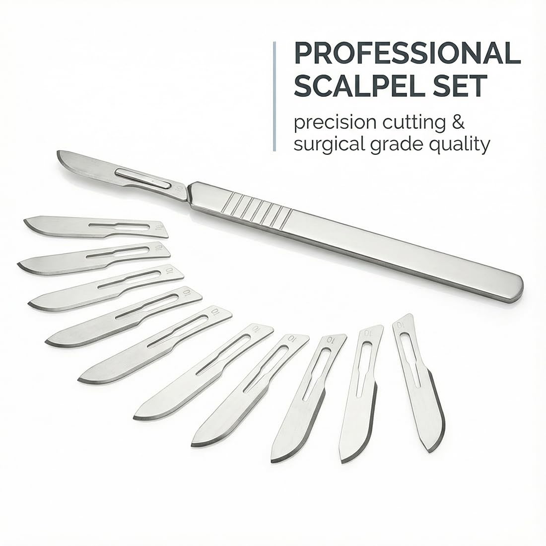 10 pcs Sterile Einweg-Skalpell-Klingen mit 1 pcs Skalpell-Griff, geeignet für Schneiden, Pediküre, Handwerk, Modellierung, Schneidmaterialien und Leder (Nr. 23)
