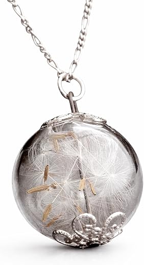 MadamLili - Collana con ciondolo con dente di leone, 2 cm, in...