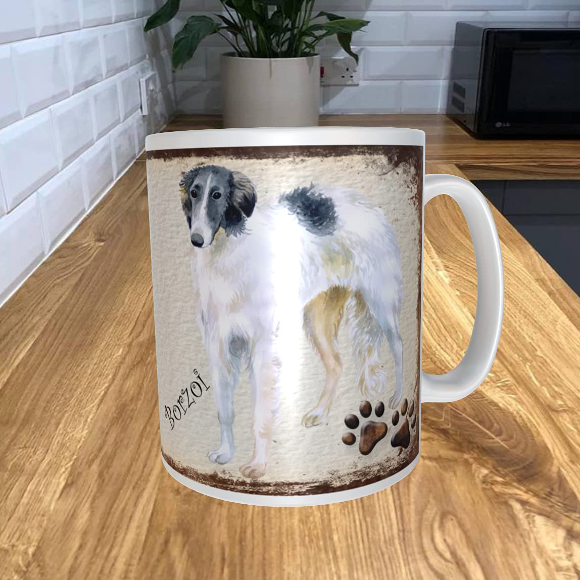 Shawprint Limited Borzoi 11oz Coffee Mug My Dog's Rules Theme 201DRMUG
