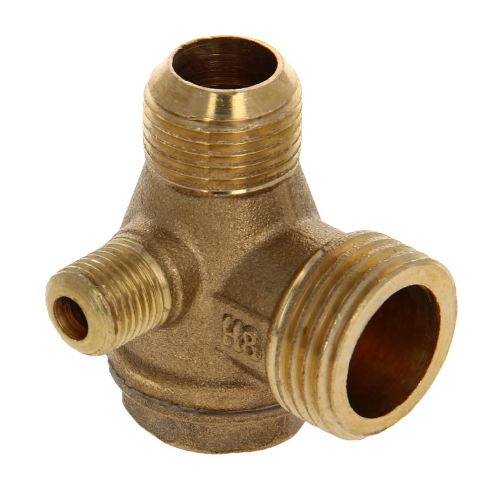 Othmro Men's 1Pc 20*16*10Mm Air Compressor Check Valve, 20Mm X 16Mm X 10Mm Thread, 3 Way 1.1Kw Pneumatic Accessory, Brass 1Pcs