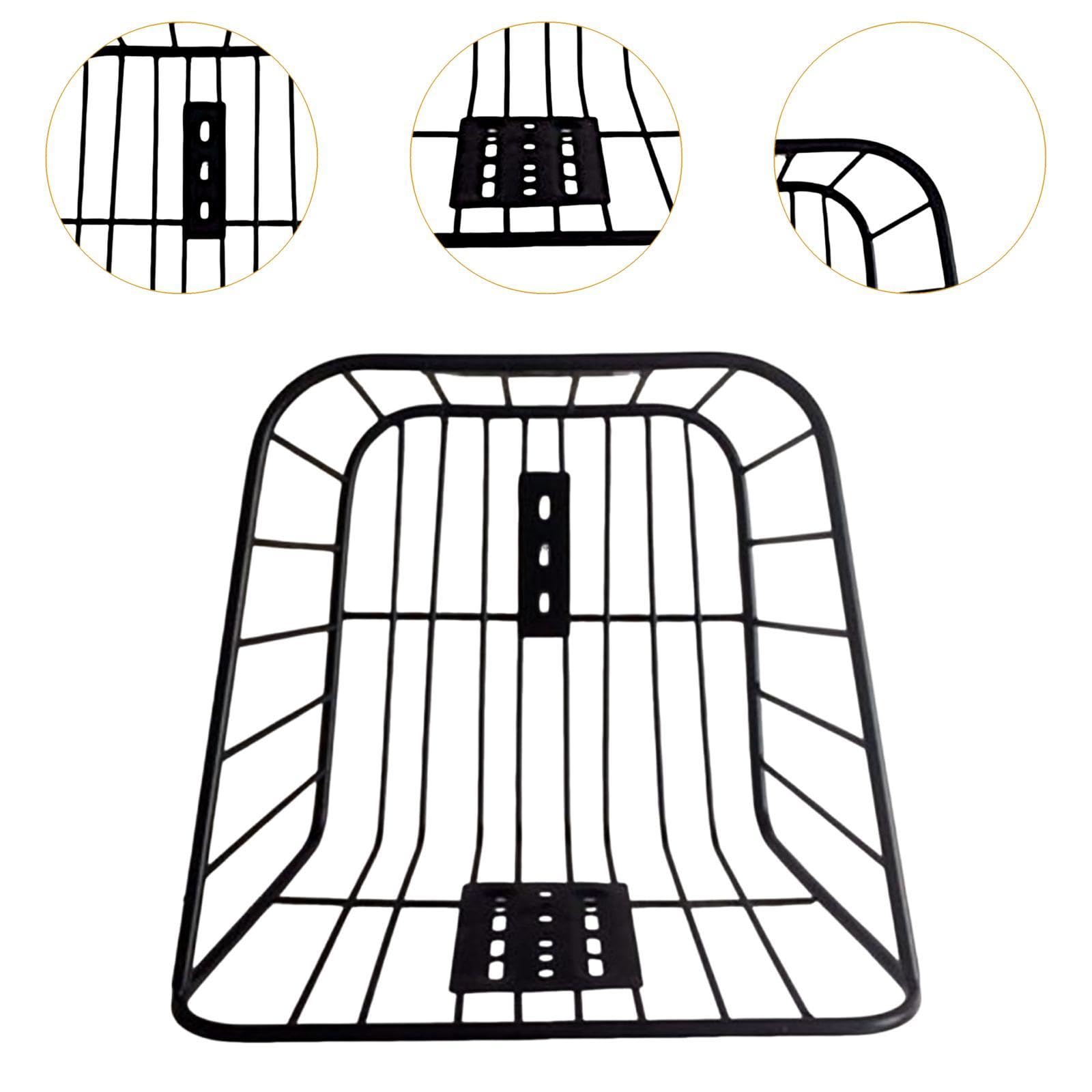 jojomis Metal Wire Rear Bike Basket Without Cover - Sturdy Construction Cargo Storage 12.60 x 11.81 x 8.66 Inch for Folding Mountain Cycling Bikes