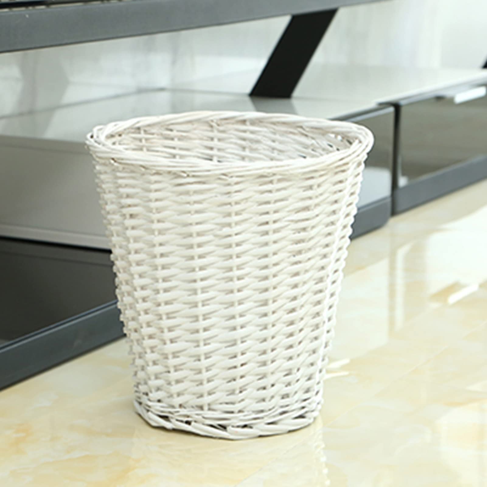 Set 2 Cestini Porta Spazzatura In Vimini Di Erba Calabash E Fieno – Con 50 Sacchetti Inclusi, Dimensioni 32x30x18 Cm, Con Manici, Stile Rustico, Per Bagno, Cucina, Camera Da Letto - 2