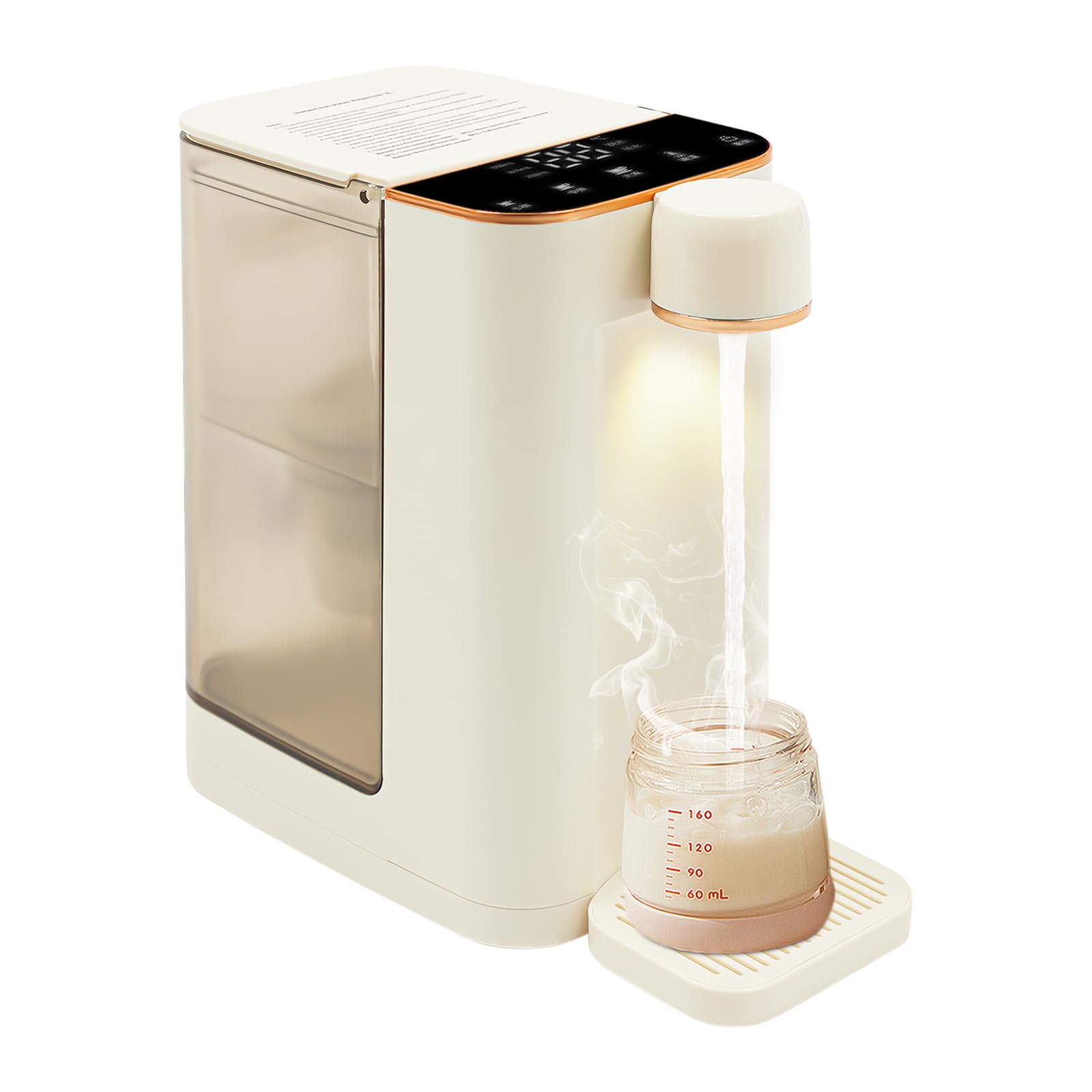 Distributore di acqua calda da 3 l, con regolazione della temperatura, erogatore di acqua calda per ufficio, distributore istantaneo con luce e blocco a prova di bambini