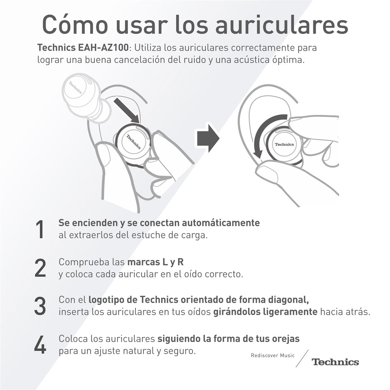 Technics EAH-AZ100 Auriculares True Wireless 10mm con Driver de Fluido Magnético, Cancelación de Ruido Adaptativa, Voice Focus AI, Multipunto 3 Dispositivos, Dolby Atmos, Qi, IPX4, Lila