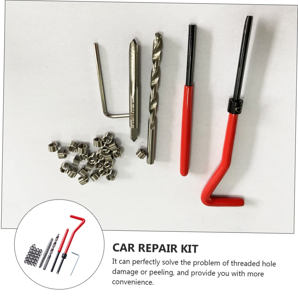 ABOOFAN 30pcs Thread Repair Insert Kit for Automotive Applications Durable Material Compatible with Threads Easy to Use Repair Tools