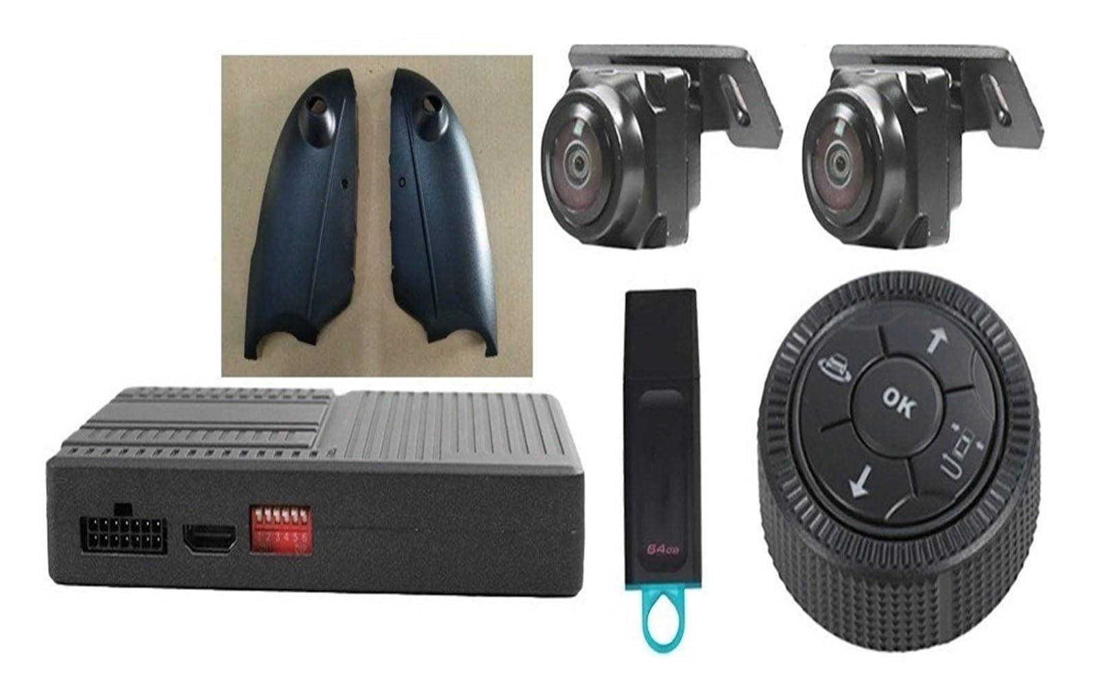 Retrocamera Auto Per A6 2010-2025 sistemas Di Visione Panoramica 3D AI 360 Con Telecamera Surround Around View 1080P DVR(Side cam map usb)