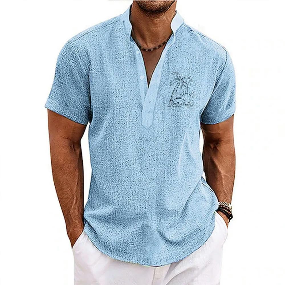 Hawaiihemd Männer Hawaiianische Hemden 3D Kokosnussbaumdruckhülle Bluse Beach Für Herrenkleidung