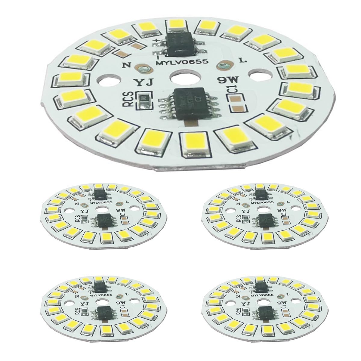 ADZJOY 5/10pcs 220V High Voltage Led Light Board 2835 Bulb Linear Light Board, 3-15W Driver Free Led Light Board Light Source(Positive White,5PCS_15W(44MM))